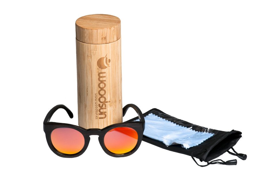 Gafas de sol de madera painted bamboo & Orange lens