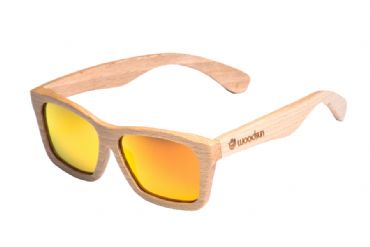 Gafas de sol de madera Natural de Beech  & Orange  lens