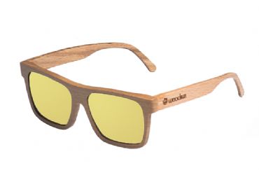  Gafas de sol de madera Natural de Beech  & Yellow lens