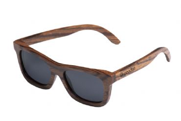 Gafas de sol de madera Natural de Zebra  & Black lens