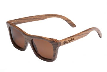 Gafas de sol de madera Natural de Zebra  & Brown  lens