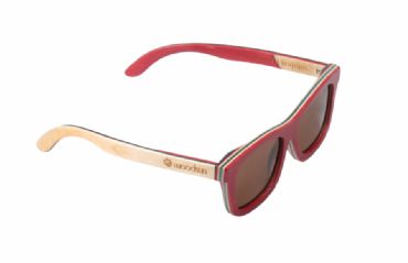 Gafas de sol de madera Natural de patín Red & Brown lens