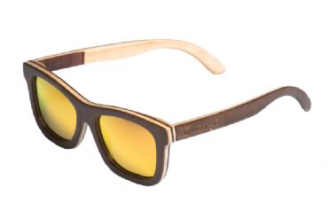Gafas de sol de madera Natural de patín Brown  & Orange  lens  