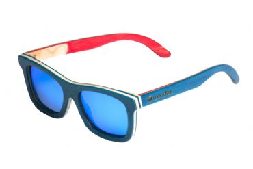 Gafas de sol de madera Natural de patín Blue  & Blue lens