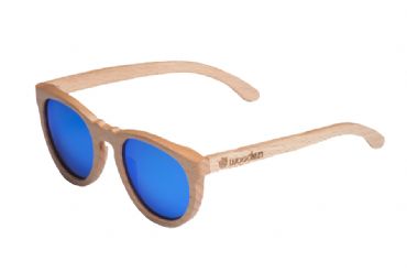 Gafas de sol de madera Natural de Beech  & Blue lens