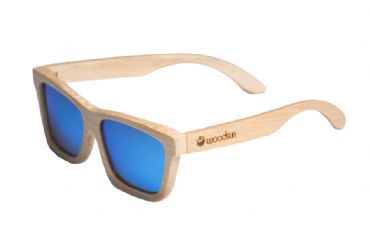 Gafas de sol de madera Natural de Bambú  & Blue lens