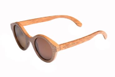  Gafas de sol de madera Natural Carbonized  de Bambú  & Brown  lens