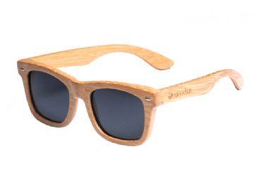 Gafas de sol de madera Natural Carbonized de Bambú  & Black  lens